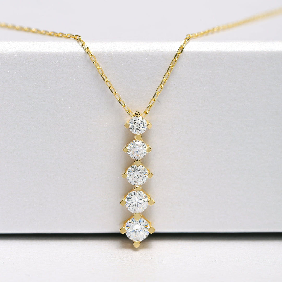 14K Solid Gold Solitaire Necklace K58