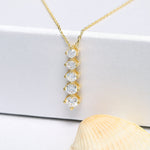 Load image into Gallery viewer, 14K Solid Gold Solitaire Necklace K58
