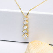 14K Solid Gold Solitaire Necklace K58