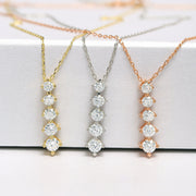 14K Solid Gold Solitaire Necklace K58