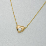 14K Solid Gold Heart Necklace K70