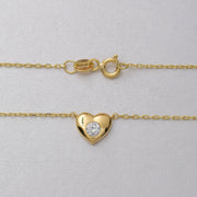 14K Solid Gold Heart Necklace K70