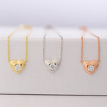 Load image into Gallery viewer, 14K Solid Gold Heart Necklace K70
