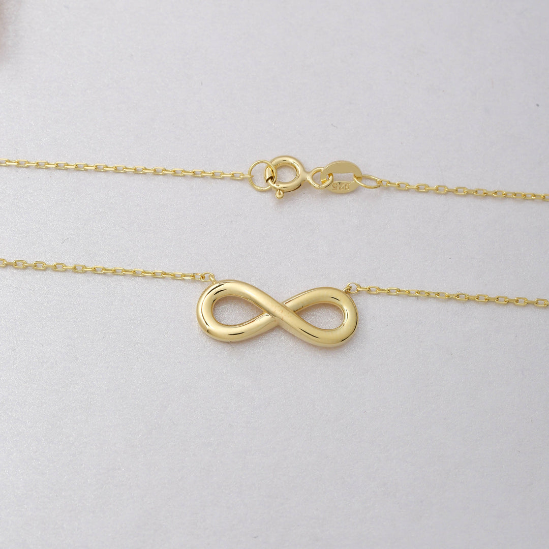 14K Solid Gold Infinity Necklace K73