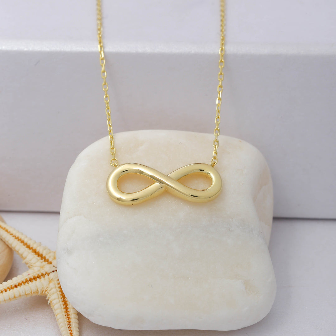 14K Solid Gold Infinity Necklace K73