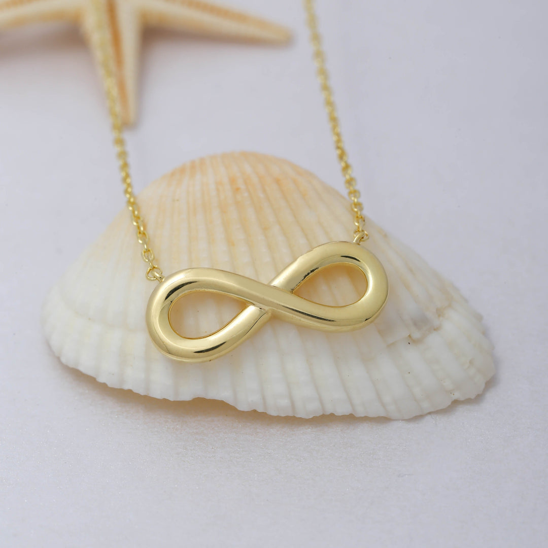 14K Solid Gold Infinity Necklace K73