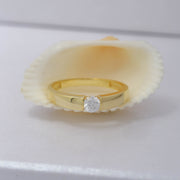 14K Solid Gold Solitaire Ring T2