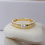 14K Solid Gold Solitaire Ring T2