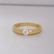14K Solid Gold Solitaire Ring T2