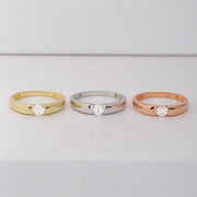 14K Solid Gold Solitaire Ring T2