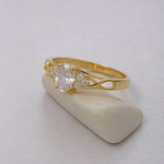 14K Solid Gold Solitaire Ring T4