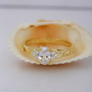 14K Solid Gold Solitaire Ring T4