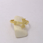 14K Solid Gold Cross Ring Y56