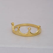 14K Solid Gold Crown Ring Y58