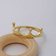 14K Solid Gold Crown Ring Y58