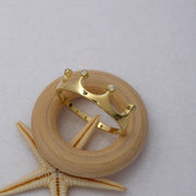 14K Solid Gold Crown Ring Y58