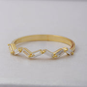 14K Solid Gold Baguette Ring B1