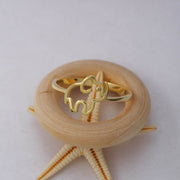 14K Solid Gold Elephant Ring Y61