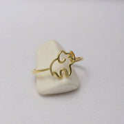 14K Solid Gold Elephant Ring Y61