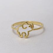 14K Solid Gold Elephant Ring Y61