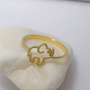 14K Solid Gold Elephant Ring Y61