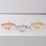 14K Solid Gold Elephant Ring Y61