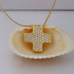 Load image into Gallery viewer, 14K Solid Gold Cross Necklace K77
