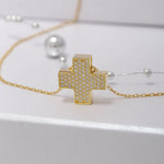 Load image into Gallery viewer, 14K Solid Gold Cross Necklace K77
