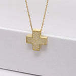 Load image into Gallery viewer, 14K Solid Gold Cross Necklace K77
