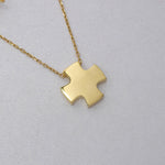 Load image into Gallery viewer, 14K Solid Gold Cross Necklace K76
