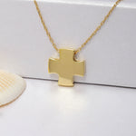 Load image into Gallery viewer, 14K Solid Gold Cross Necklace K76
