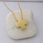 Load image into Gallery viewer, 14K Solid Gold Cross Necklace K76
