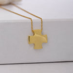 Load image into Gallery viewer, 14K Solid Gold Cross Necklace K76
