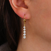 14K Solid Gold Five Stone Earrings E5