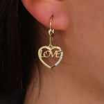 Load image into Gallery viewer, 14K Solid Gold Heart Love Earring E10
