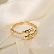 14K Solid Gold Bamboo Ring Y23