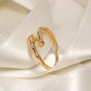 14K Solid Gold Bamboo Ring Y23