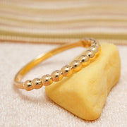 14K Solid Gold Bubble Ring Y29