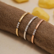 14K Solid Gold Three Stone Ring Y33