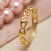 14k Solid Gold Mariner Chain Ring Y36