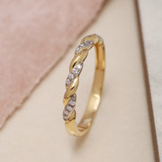14K Solid Gold Braid Ring Y37