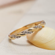 14K Solid Gold Braid Ring Y37