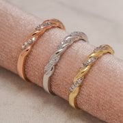 14K Solid Gold Braid Ring Y37