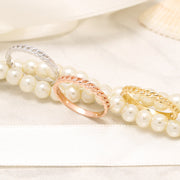 14K Solid Gold Sidewalk Chain Ring Y43