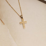 Load image into Gallery viewer, 14k Solid Gold Cross Necklace K7
