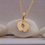 Load image into Gallery viewer, 14K Solid Gold Baby Foot Necklace K13
