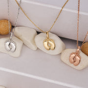 14K Solid Gold Baby Foot Necklace K13