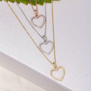 14K Solid Gold Heart Necklace K15