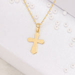 Load image into Gallery viewer, 14K Solid Gold Cross Necklace K21
