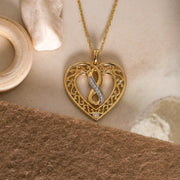 14K Solid Gold Infinity and Heart Necklace K28